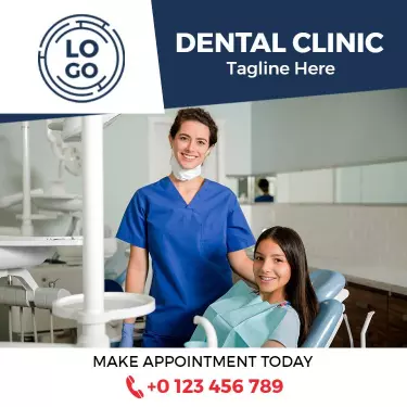 Modern Blue Dental Care Clinic Appointment Business Card Template