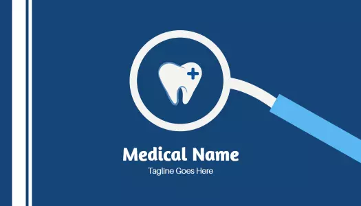 Modern Blue Dental Care Examination Business Card Template