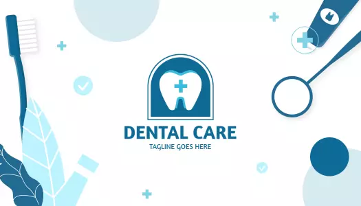 Modern Blue Dental Care Services Business Card Template