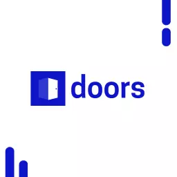 Modern Blue Door Design Showcasing Unique Entry Options Logo Template