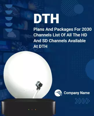 Modern Blue DTH Channel Plans and Packages Poster Template