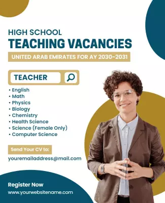 Modern Blue Educational Job Openings in UAE Poster Template