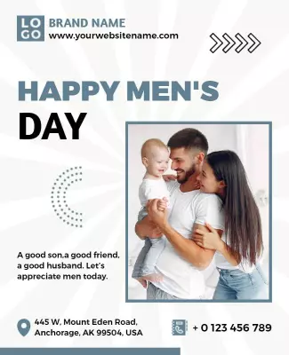 Modern Blue Family Appreciation Men's Day Poster Template