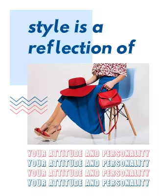 Modern Blue Fashion and Style Reflection Poster Template