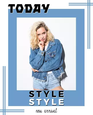 Modern Blue Fashion Trend Today Style Poster Template