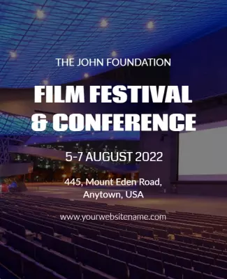 Modern Blue Film Festival and Conference Poster Template