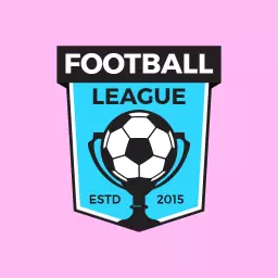 Modern Blue Football League Badge Featuring a Soccer Ball Logo Template