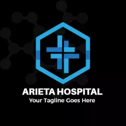 Modern Blue Geometric Design Representing Hospital Services Logo Template
