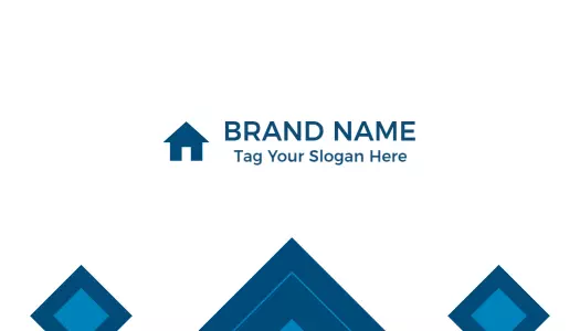 Modern Blue Geometric Real Estate Business Card Template