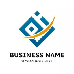 Modern Blue Geometric Shape Representing Business Logo Template
