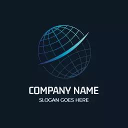 Modern Blue Globe Design Representing Global Network Logo Template
