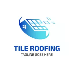 Modern Blue Gradient Design Representing Tile Roofing Logo Template