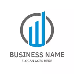 Modern Blue Growth Chart Symbolizing Business Success Logo Template