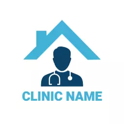 Modern Blue Healthcare Design Featuring a Doctor Logo Template
