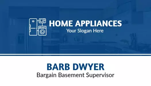 Modern Blue Home Appliances Supervisor Visiting Card Template