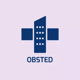 Modern Blue Hospital Design Featuring Iconic Structure Logo Template