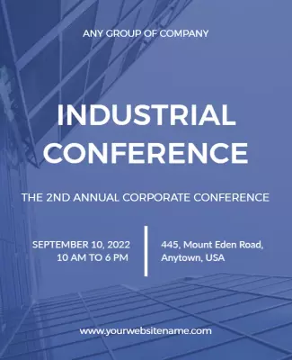 Modern Blue Industrial Conference Event Poster Template