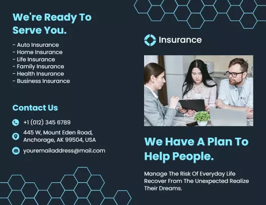 Modern Blue Insurance Services Consultation Brochure Template