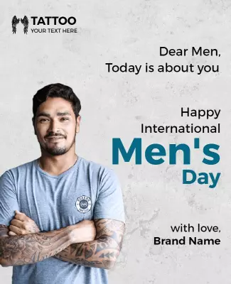 Modern Blue International Men's Day Celebration Poster Template