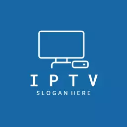 Modern Blue IPTV Logo Showcasing Streaming Technology Design Template