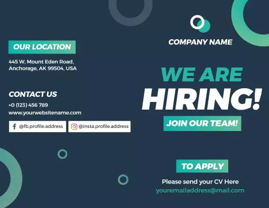 Modern Blue Job Opportunities Hiring Announcement Brochure Template