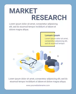 Modern Blue Market Research Analysis Report Poster Template