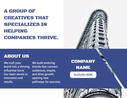 Modern Blue Marketing Agency Creative Solutions Brochure Template