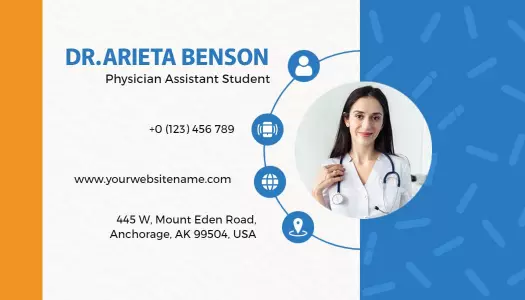 Modern Blue Medical Professional Assistant Business Card Template