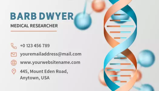Modern Blue Medical Researcher Business Card Template