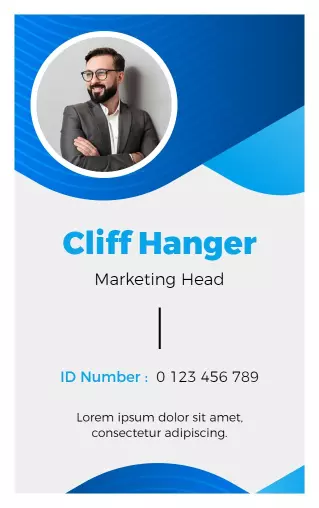 Modern Blue Professional Identity Card Template