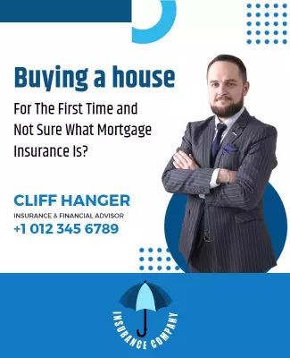Modern Blue Real Estate Mortgage Insurance Poster Template