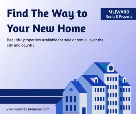 Modern Blue Real Estate Promotions for New Homes Ad Template