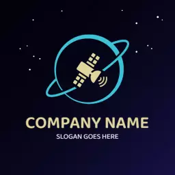 Modern Blue Satellite Design Representing Communication Services Logo Template