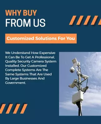 Modern Blue Security Camera Services Promotion Poster Template