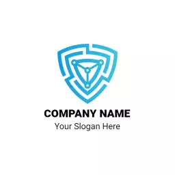 Modern Blue Shield Design for Security Services Logo Template