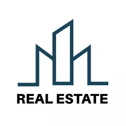 Modern Blue Skyline Design Representing Real Estate Logo Template
