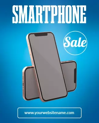 Modern Blue Smartphone Sale Promotion Poster Template