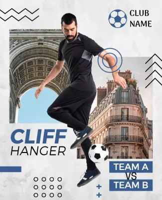 Modern Blue Soccer Match Event Poster Template