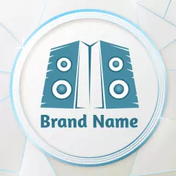 Modern Blue Speaker Design Emphasizing Sound Quality Logo Template