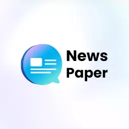 Modern Blue Speech Bubble Design for Newspaper Logo Template