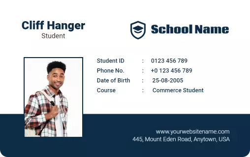 Modern Blue Student Identity Card Template