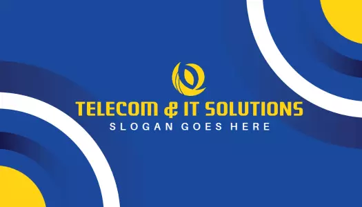 Modern Blue Telecom and IT Solutions Visiting Card Template