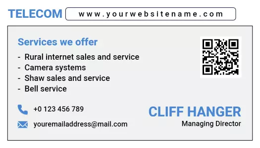 Modern Blue Telecom Services Visiting Card Template