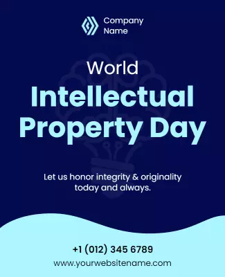 Modern Blue Themed World Intellectual Property Day Poster Template