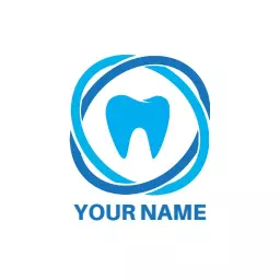 Modern Blue Tooth Design Representing Dental Care Logo Template