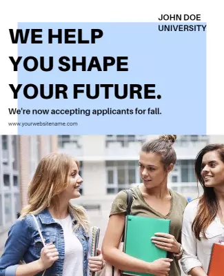 Modern Blue University Applicant Recruitment Poster Template
