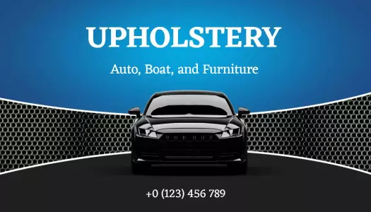 Modern Blue Upholstery Auto and Furniture Business Card Template