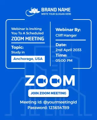 Modern Blue Webinar Invitation for Educational Meeting Poster Template