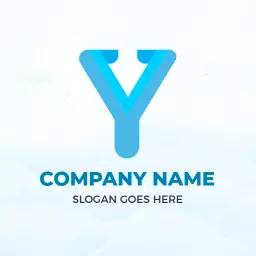 Modern Blue Y Letter Design Representing Your Brand Logo Template