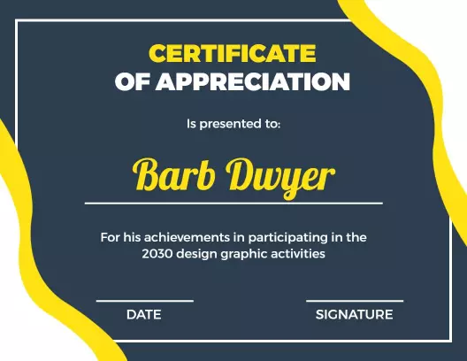 Modern Bold Graphic Design Appreciation Award Certificate Template